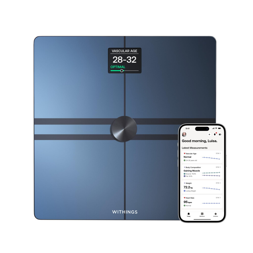 Withings Body Comp - Scale For Body Weight And Complete Body Analysis, Wi-Fi & Bluetooth Scale With Color Screen, Digital Scale With Accurate Visceral