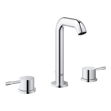 GROHE Essence ? 3 Hole Basin Mixer Tap with Pop-Up Waste Set (Deck-Mounted, M-Size 193mm, Dual Handle Metal Lever, Ceramic Disc 90?, Water Saving