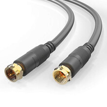 conecto 3.00 m Coaxial Cable TV Antenna Cable, Double Shielded F-Connector for HDTV, Receiver, Satellite, Internet, DAB, Radio, Black