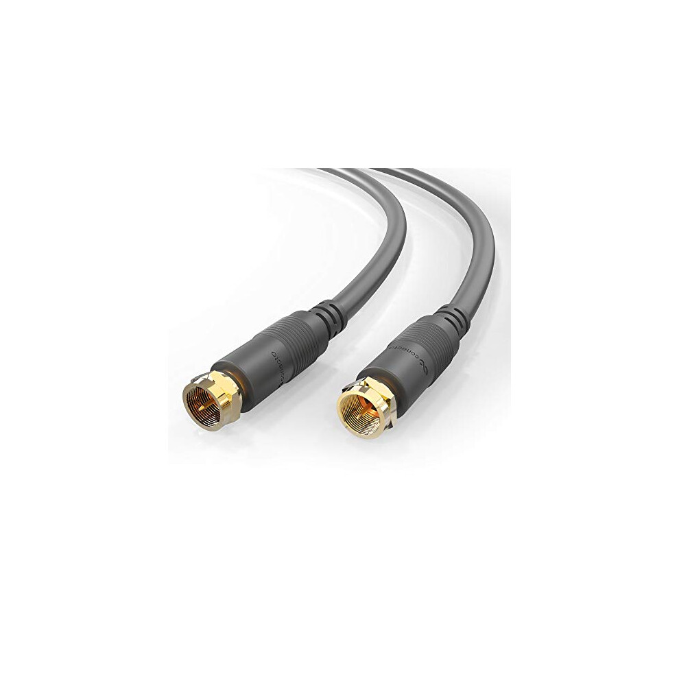 Conecto 3.00 M Coaxial Cable Tv Antenna Cable, Double Shielded F-Connector For Hdtv, Receiver, Satellite, Internet, Dab, Radio, Black 4250684929470