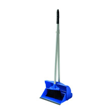 Ramon Hygiene Plastic Long Handled Dust Pan and Brush Sets, Indoor or Outdoor Use, No Bending Waste Collection, Blue, Pack of 6