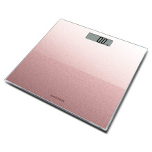 Salter Digital Bathroom Scale - Electronic Digital Bodyweight Scale, Glitter Rose Gold Platform, 180kg/28st 8lb, LCD Large Display, Step On Instant