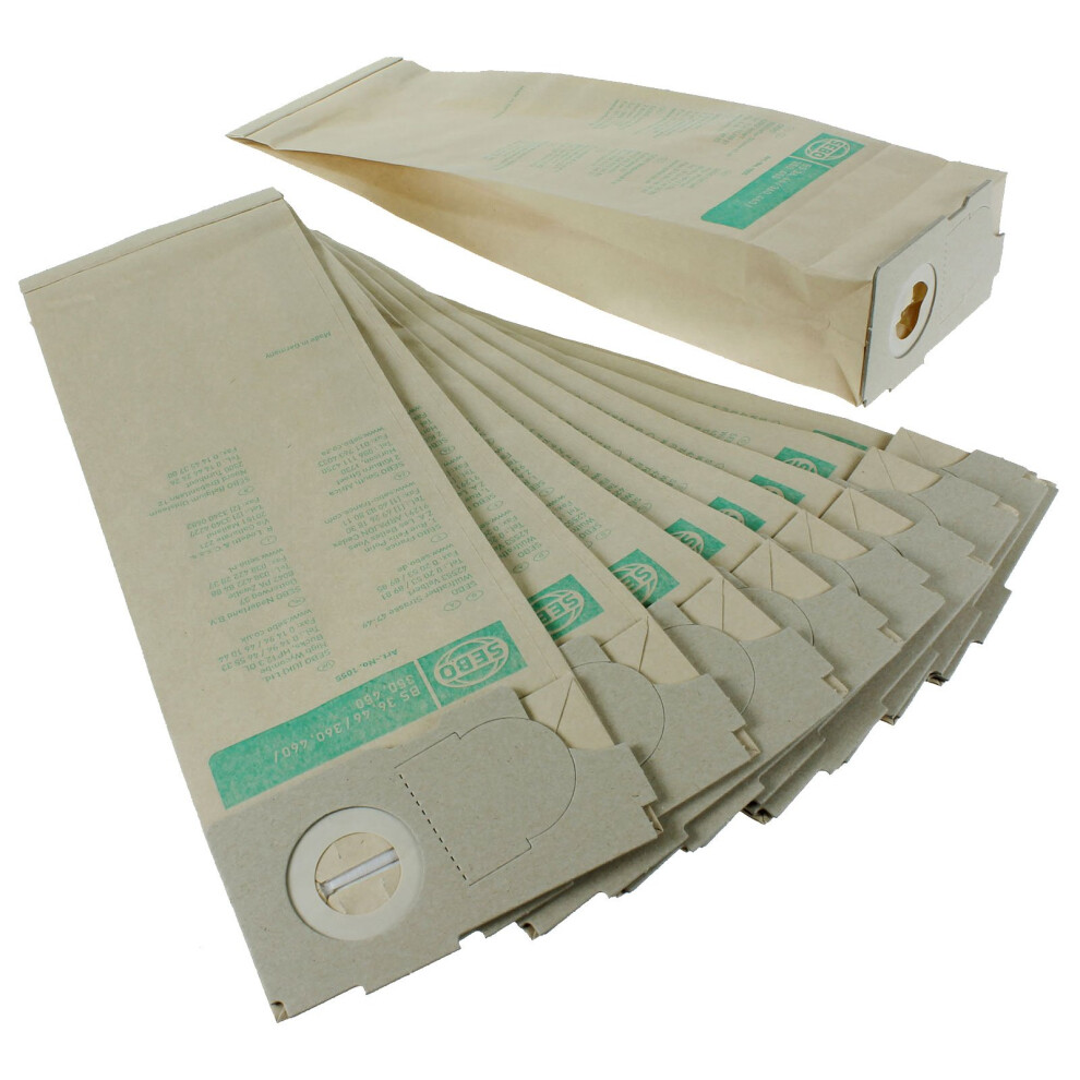 Sebo Genuine Paper Dust Bags For Evolution & Bs Series Vacuum Cleaners (10 Pk) - 1055
