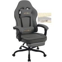 WOLTU Gaming Chair with Pocket Spring Cushion, Gaming Armchair 150 kg Load Capacity, Ergonomic Swivel Chair, Gamer Chair with Head Cushion, Lumbar