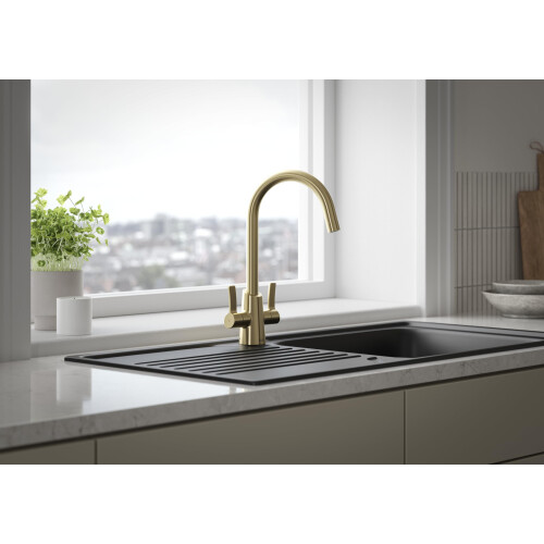 Bristan Bristan Acorn Easyfit Kitchen Sink Mixer Brushed Brass Tap 1