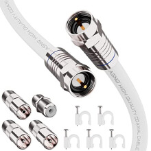 ASNQ RG6 Coaxial Cable Connectors Set 75 OHM - High-Speed Premium Coax Cable 15m - For Internet, Digital TV, Satellite, Aerial Connections - Includes