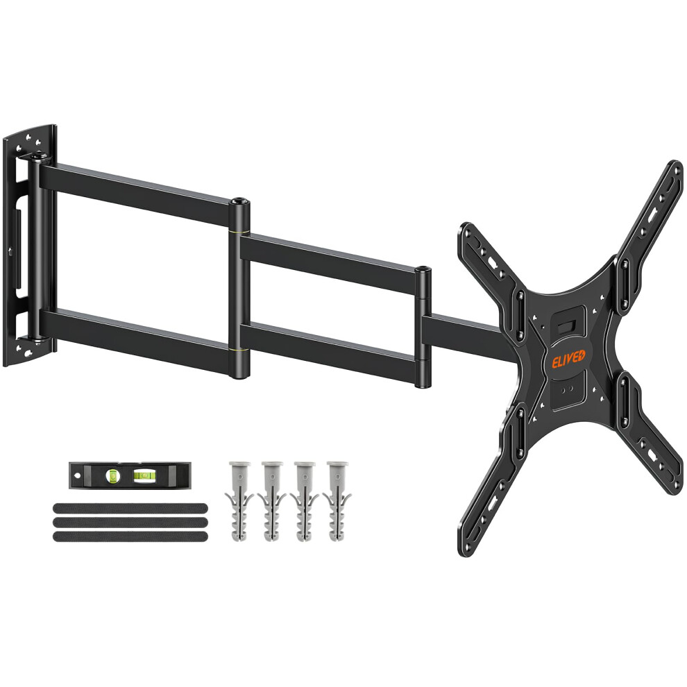 ELIVED Long Arm TV Wall Bracket, Corner TV Mount for Most 26-65inch TVs with 950mm Extension Arm, Full Motion Wall Mount for TVs with Max.VESA