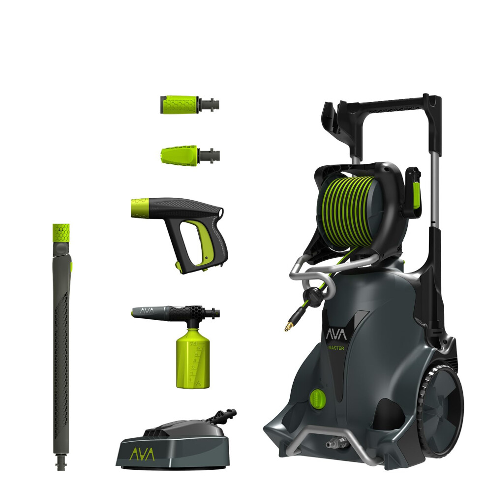 AVA Master P80 XL Pressure Washer, High Power Jet Washer For Car, Garden & Patio, 160 Bar 600 L/H 2800 W, Incl Patio Cleaner, Zero-Force Gun,