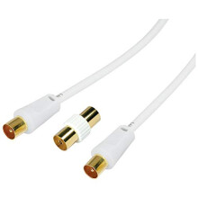 Jafsal Online TV Aerial Coaxial Male to Male Cable- Satellite Cable RF TV Antenna Lead With Female Coupler Gold Plated Connector Compatible With ? TV