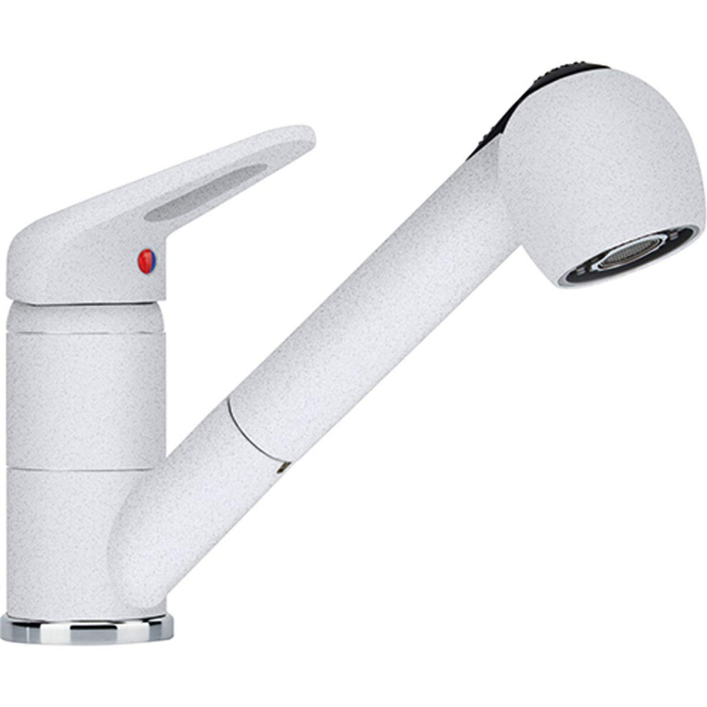 FRANKE Spray-Polar White Kitchen Sink tap with Pull-Out spout Made of Granite Prince II 115.0470.669, Medium-Sized