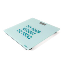Fisura - Digital Bathroom Scale "Try Again". Glass Bathroom Scales. Electronic Bathroom Scales up to 180 kg and 50 g Accuracy, Step-On Technology. 30
