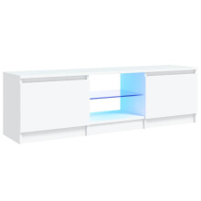 vidaXL TV Cabinet with LED Lights Indoor Furniture Bedroom TV Stand Living Room Entertainment Centre Hifi Cabinet 120x30x35.5 cm White