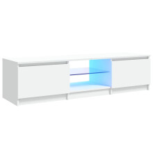 vidaXL TV Cabinet with LED Lights Indoor Furniture Bedroom TV Stand Living Room Entertainment Centre Hifi Cabinet 140x40x35.5 cm White