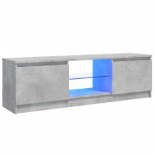vidaXL TV Cabinet with LED Lights Indoor Furniture Bedroom TV Stand Living Room Entertainment Centre Hifi Cabinet 120x30x35.5 cm Concrete Grey