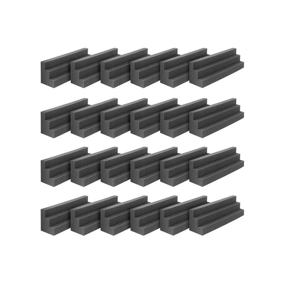 24 Pcs Bass Traps Acoustic Foam Panels Sound Proof Padding,Studio
