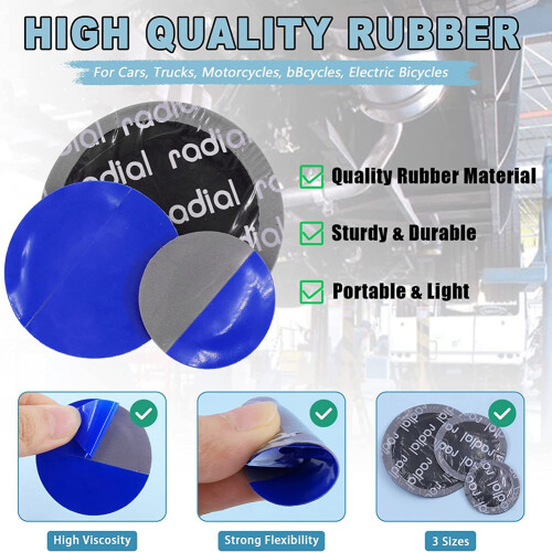 32Pcs Tire Repair Patch Tools Kit, Tire Patch Roller for Trucks 42mm 1