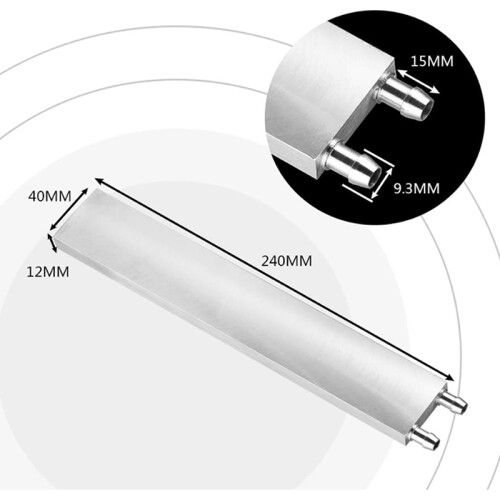 Aluminium væske-vand køling blok til computer CPU radiator (240mm) 1