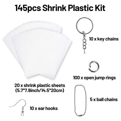 Krymppapper för konstverk Krympslang Plastkit DIY 1