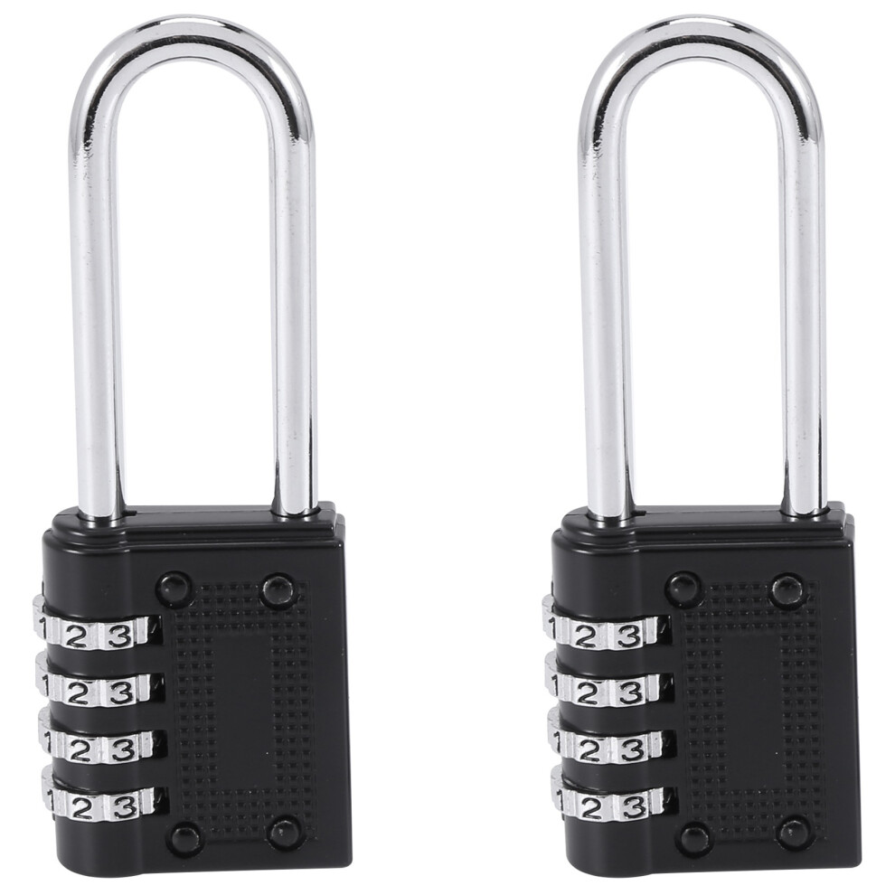2 Pack Padlock Shackle Lock 6.5Cm 4 Digit Resettable Combination Lock 4852209358194