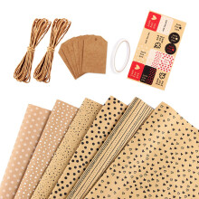 Kraft, 6 folhas de papel Kraft com etiquetas e adesivos