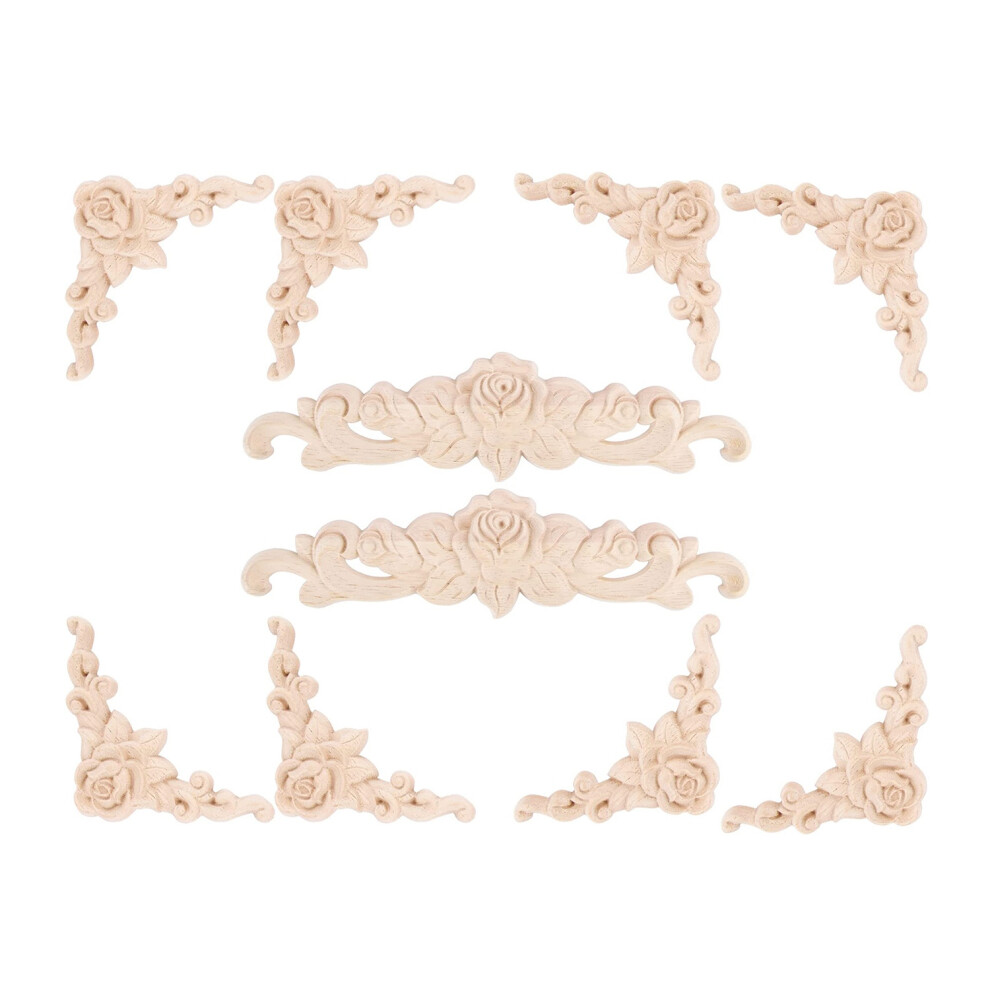 10 Apliques De Madera Tallados Para Esquinas Decorativas Para Muebles Y Gabinetes.-image