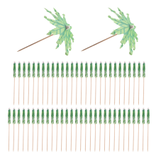 60 Pieces Green Tropical Coconut Palm Tree Paper Umbrellas Picks
