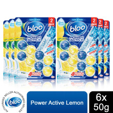 Bloo Toilet Rim Blocks Colour Active+ Lemon for Anti-Limescale Effect, 6 Pack