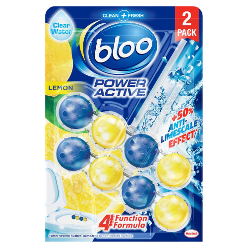 Bloo Bloo Toilet Rim Blocks Colour Active+ Lemon for Anti-Limescale Effect, 6 Pack 1