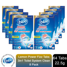 Bloo Power Toilet Fizz Tabs, Drain Deep Cleaning Bad Odour, 8 x 25g 8 Pack