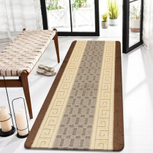 (Beige Brown, 80 x 300 cm) Non Slip Long Hallway Runner Rug Bedroom Carpet Washable Rugs Kitchen Floor Mats