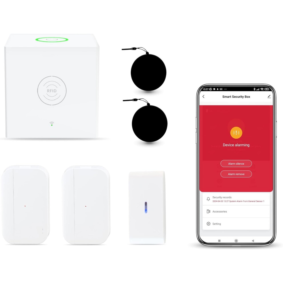Smart Home Security Systems, No Monthly Fee Wireless Alarm Kit, Small Home Alarm with Door Alarm