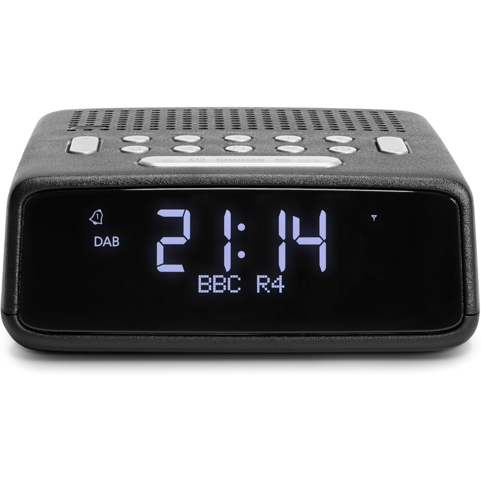 (White) Bedside Alarm Clock with large LCD VA Display, white
