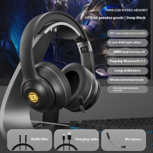 (Black) 2025 new private model wireless Bluetooth headset headset e-sports luminous game clear call with microphone