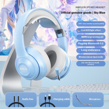 (Blue) 2025 new private model wireless Bluetooth headset headset e-sports luminous game clear call with microphone