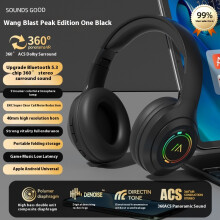(Black) 2025 new luminous Bluetooth headset wireless sports games high sound quality sports high appearance noise reduction