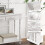 Homcom HOMCOM Wooden Console Table with Storage Shelf Two Drawers for Entryway White 6