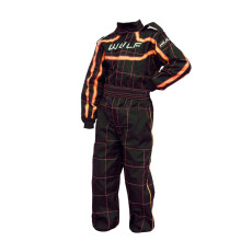 (Black Orange, L) Wulfsport Cub Blue Kids Motocross Motorbike Kart Race Suit