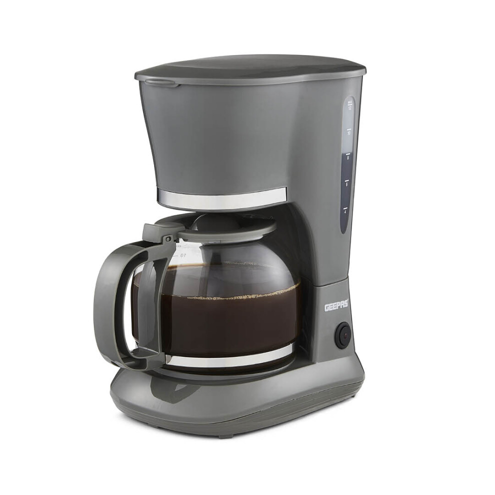 (Grey) Geepas 1.5L Filter Coffee Maker Machine Instant
