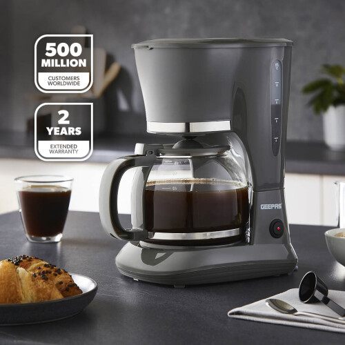 GEEPAS (Grey) Geepas 1.5L Filter Coffee Maker Machine Instant 2