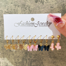 (AEButterfly3) 20 Pcs Colorful Butterfly Ladies Earrings Set New Creative Simple Acrylic Drop Earrings
