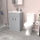 NES Home Nes Home Matte Grey 500 mm Flat Pack Basin Vanity Unit & Toilet 1