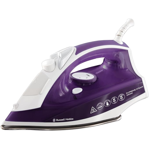 Russell Hobbs Supreme Steam Iron, Powerful vertical steam function, Non-stick stainless steel soleplate, Easy fill 300m