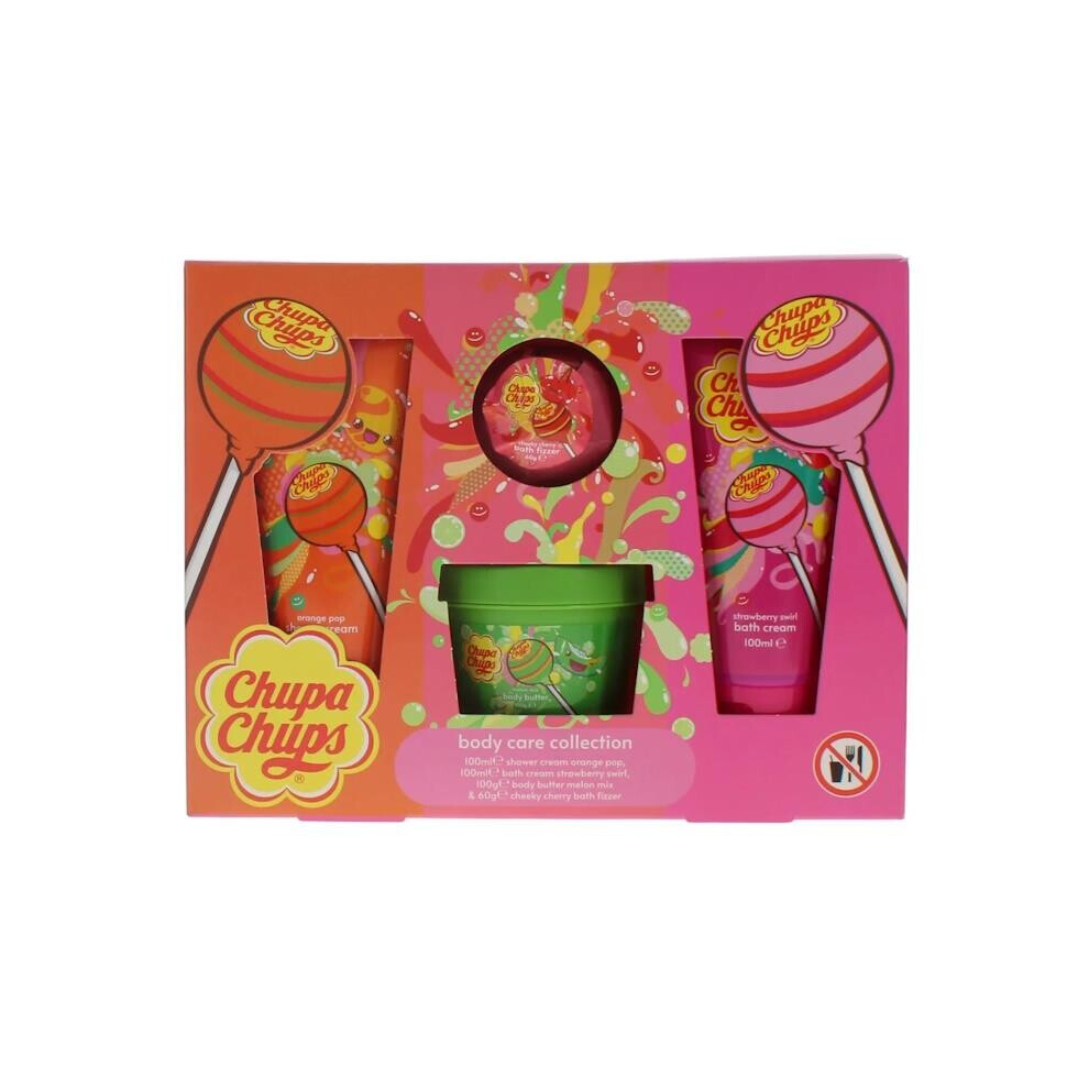 Chupa Chups Body Care 4pc Gift Set: Shower & Bath Cream, Body Butter, Bath Fizzer