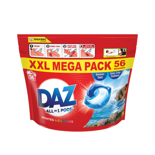 Daz Daz All in 1 Pods για λευκά και χρωματιστά (56 πλύσεις)