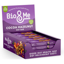 Bio&Me Cocoa Hazelnut Gut-Loving Oat Bars 18x38g - Vegan, High Fibre, No Added Sugar, On-The-Go Snack (Cereal Bars)