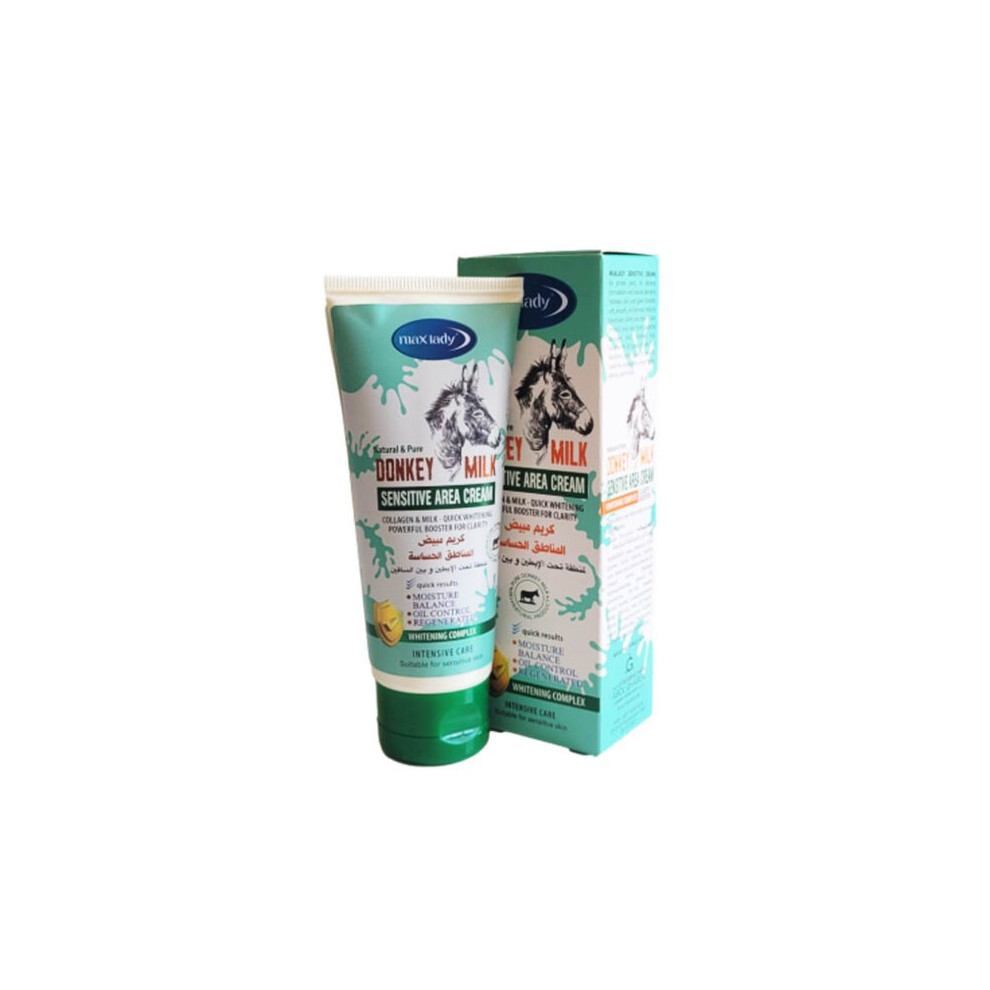 Max Lady Natural & Pure Donkey Milk Sensitive Area Cream 75mL | Soothing, Hydrating, Skin Repair, Gentle Moisturizing, Anti-Irritation