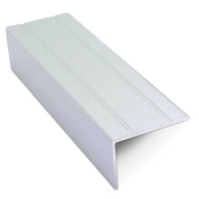 (0.9m, Matt Silver) Aluminium 30mm x 20mm Stair Nosing Retro Fit Self Adhesive - NAS - Grooved