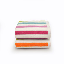 (2 x Hand Towels) Cali Multicoloured Striped Towels Super Soft & Absorbent - 100% Cotton