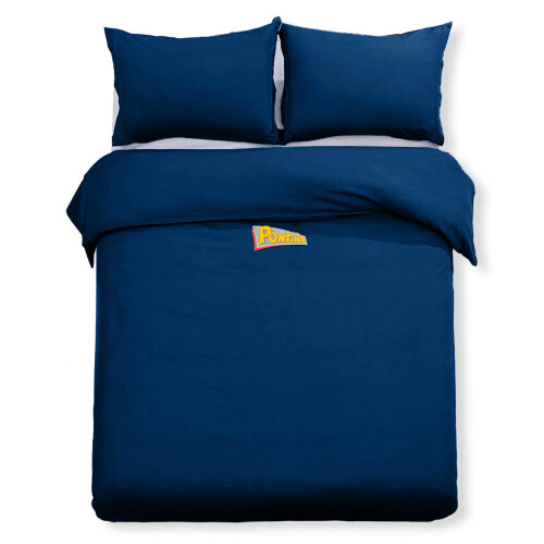 True Face (Royal Blue - Double) Duvet CoverSet 3Pc Bedding BaseSheet Single Double 2