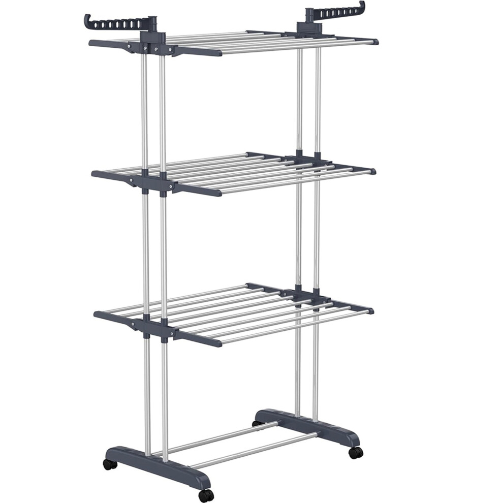 Gr8 Home Large Tower Clothes Airer 3 Tier Folding Drying Rack Towel Dryer Laundry Horse